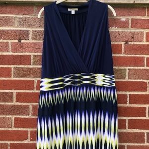 London Style multi-color maxi dress 3X